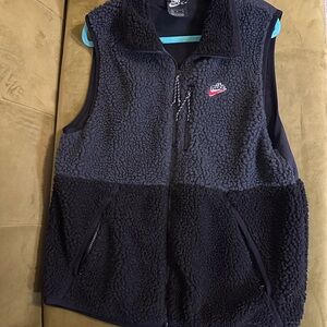 Nike Black and Gray Fleece Vest